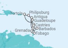 Itinerario del Crucero Barbados, Santa Lucía, Martinica, Guadalupe, Islas Vírgenes - Reino Unido, Sint Maarten, Antigua ... - Costa Cruceros