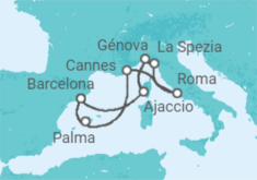 Itinerario del Crucero Pura belleza: la Riviera francesa e italiana - MSC Cruceros