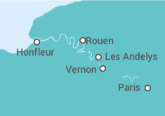 Itinerario del Crucero Bellezas de París y la Costa de Normandía - CroisiEurope