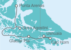 Itinerario del Crucero Exploradores de la Patagonia - Australis