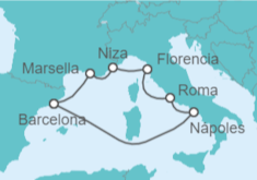 Itinerario del Crucero 5 maravillas del Mediterráneo - Pullmantur