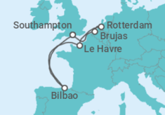 Itinerario del Crucero Bélgica, Holanda, Francia, España - Royal Caribbean