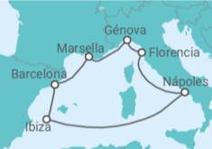 Itinerario del Crucero España, Italia - MSC Cruceros