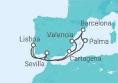 Itinerario del Crucero España, Portugal - AIDA