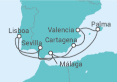 Itinerario del Crucero España, Portugal - AIDA