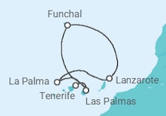 Itinerario del Crucero Islas Canarias - AIDA