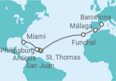 Itinerario del Crucero España, Portugal, Antigua Y Barbuda, Saint Maarten, Islas Vírgenes - EEUU, Puerto Rico - MSC Cruceros