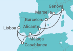 Itinerario del Crucero España, Marruecos, Portugal, Francia TI - MSC Cruceros