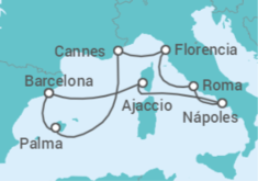 Itinerario del Crucero Francia, Italia, España - NCL Norwegian Cruise Line