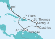 Itinerario del Crucero Curaçao, Aruba, Santa Lucía, Antigua Y Barbuda, Islas Vírgenes - EEUU - NCL Norwegian Cruise Line