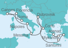 Itinerario del Crucero Desde Civitavecchia (Roma) a Pireo (Atenas) - NCL Norwegian Cruise Line