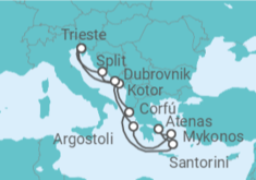 Itinerario del Crucero Montenegro, Grecia, Croacia - NCL Norwegian Cruise Line