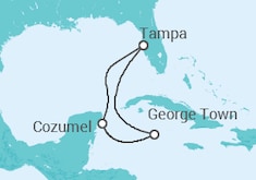 Itinerario del Crucero Islas Caimán y México - Carnival Cruise Line