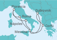 Itinerario del Crucero Tesoros del Mediterráneo + Roma - NCL Norwegian Cruise Line