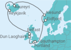 Itinerario del Crucero Noruega, Islandia, Irlanda - NCL Norwegian Cruise Line