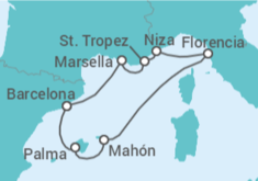 Itinerario del Crucero Francia, Italia, España - Azamara