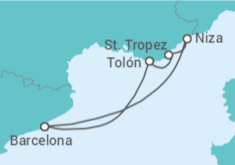 Itinerario del Crucero Francia, España - Azamara