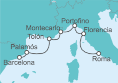 Itinerario del Crucero España, Francia, Mónaco, Italia - Azamara