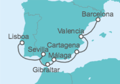 Itinerario del Crucero España y Gibraltar - Azamara