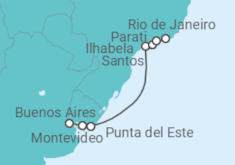 Itinerario del Crucero Uruguay, Brasil - Azamara
