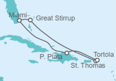 Itinerario del Crucero Miami e Islas Vírgenes - NCL Norwegian Cruise Line