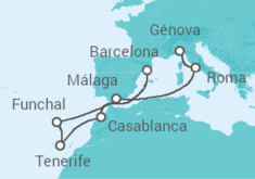 Itinerario del Crucero Marruecos, España, Portugal, Italia - MSC Cruceros