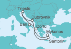 Itinerario del Crucero Italia, Grecia, Croacia - Costa Cruceros