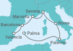 Itinerario del Crucero Italia, Francia, España - Costa Cruceros