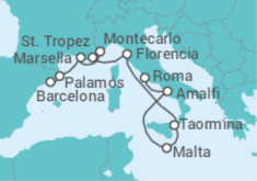Itinerario del Crucero España, Francia, Mónaco, Italia, Malta - Oceania Cruises