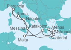 Itinerario del Crucero Islas Griegas e Italia - NCL Norwegian Cruise Line