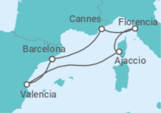 Itinerario del Crucero Francia, Italia, España - Cunard