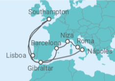 Itinerario del Crucero Gibraltar, Francia, Italia, España, Portugal - Royal Caribbean