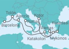 Itinerario del Crucero Montenegro, Grecia, Turquía, Francia - Princess Cruises