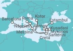 Itinerario del Crucero Desde Civitavecchia (Roma) a Barcelona - Princess Cruises