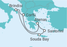 Itinerario del Crucero Grecia, Italia - AIDA