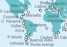 Itinerario del Crucero Vuelta al mundo - Costa Cruceros