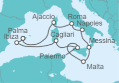 Itinerario del Crucero Francia, Italia, Malta, España - AIDA