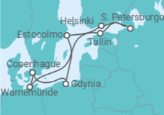 Itinerario del Crucero Dinamarca, Polonia, Suecia, Finlandia, Rusia, Estonia - AIDA