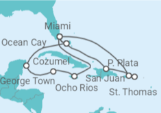 Itinerario del Crucero Jamaica, Islas Caimán, México, Estados Unidos (EE.UU.), Puerto Rico, Islas Vírgenes - EEUU - MSC Cruceros