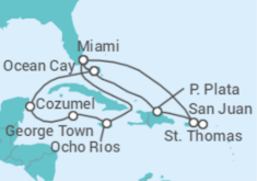Itinerario del Crucero Puerto Rico, Islas Vírgenes - EEUU, Estados Unidos (EE.UU.), Jamaica, Islas Caimán, México - MSC Cruceros
