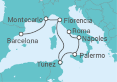 Itinerario del Crucero Riviera Del Mediterráneo - Holland America Line