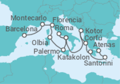 Itinerario del Crucero Desde Pireo (Atenas) a Barcelona - Holland America Line