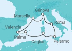Itinerario del Crucero _España, Francia, Italia - MSC Cruceros