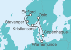 Itinerario del Crucero Fiordos Noruegos - MSC Cruceros