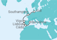 Itinerario del Crucero España, Portugal, Reino Unido - MSC Cruceros