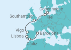 Itinerario del Crucero España, Portugal, Reino Unido, Alemania - MSC Cruceros