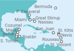 Itinerario del Crucero Odisea Isleña  - Oceania Cruises