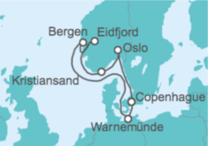 Itinerario del Crucero Fiordos Noruegos - bebidas incluidas - MSC Cruceros