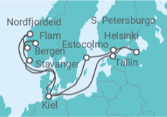 Itinerario del Crucero Noruega, Alemania, Estonia, Rusia, Finlandia, Suecia TI - MSC Cruceros