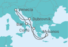 Itinerario del Crucero Italia, Grecia, Croacia - MSC Cruceros